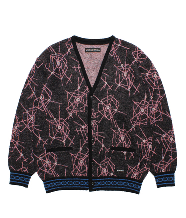 JACQUARD MOHAIR KNIT CARDIGAN