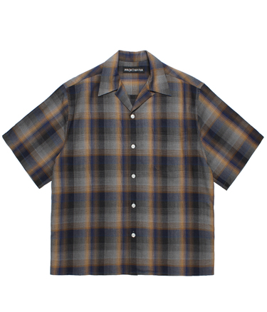 OMBRE CHECK OPEN COLLAR SHIRT