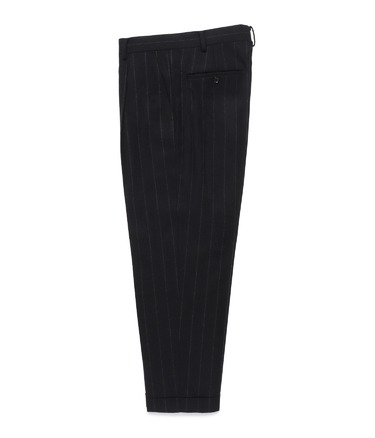 DORMEUIL / CHALK STRIPE PLEATED TROUSERS (TYPE-1)