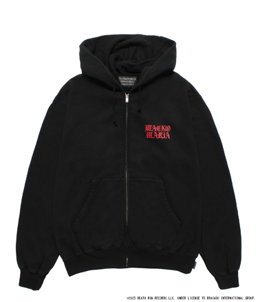 DEATH ROW RECORDS / GARMENT DYED ZIP UP HOODED SWEAT SHIRT