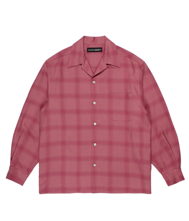 OMBRE CHECK OPEN COLLAR SHIRT