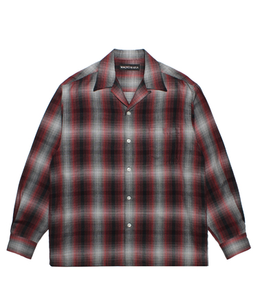 OMBRE CHECK OPEN COLLAR SHIRT