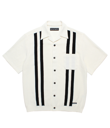 KNIT OPEN COLLAR SHIRT