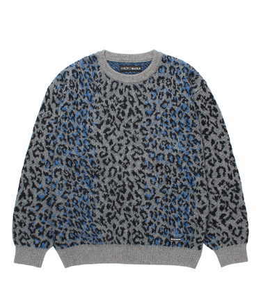 LEOPARD MOHAIR JACQUARD KNIT SWEATER