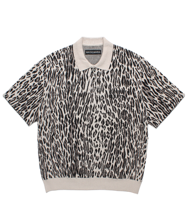LEOPARD JACQUARD KNIT POLO SHIRT