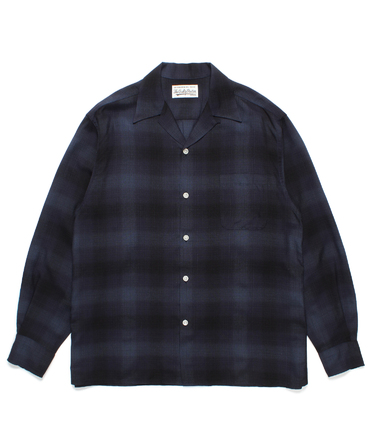 CHECK OPEN COLLAR SHIRT