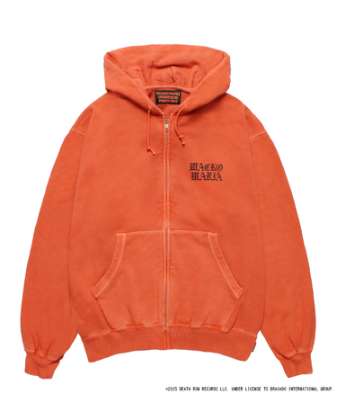 DEATH ROW RECORDS / GARMENT DYED ZIP UP HOODED SWEAT SHIRT