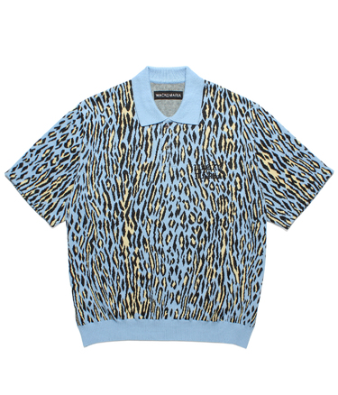 LEOPARD JACQUARD KNIT POLO SHIRT
