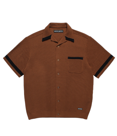 KNIT OPEN COLLAR SHIRT