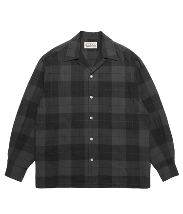 CHECK OPEN COLLAR SHIRT
