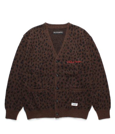 LEOPARD MOHAIR KNIT JACQUARD CARDIGAN