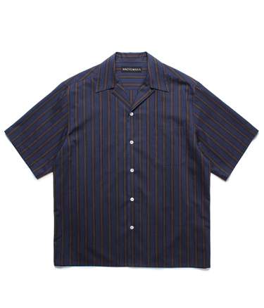 STRIPED OPEN COLLAR SHIRT