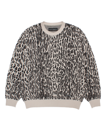 LEOPARD JACQUARD KNIT SWEATER