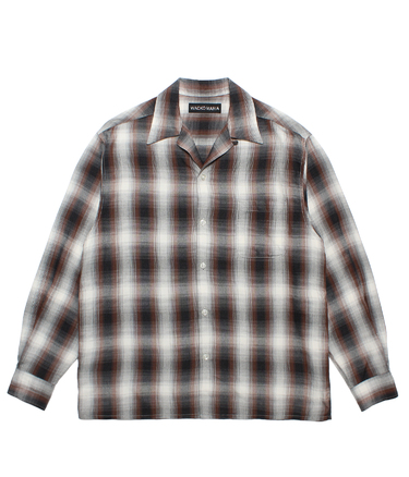OMBRE CHECK OPEN COLLAR SHIRT