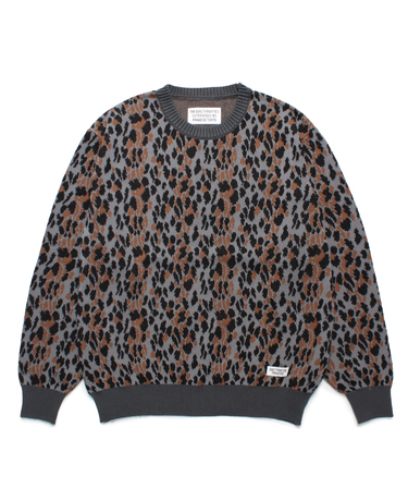 LEOPARD JACQUARD KNIT SWEATER