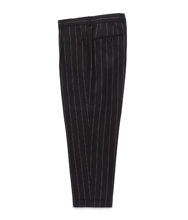 DORMEUIL / CHALK STRIPE PLEATED TROUSERS (TYPE-2)