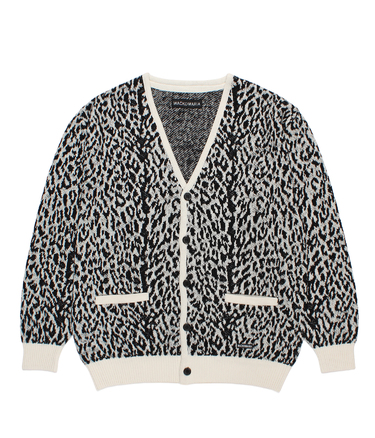 LEOPARD JACQUARD KNIT CARDIGAN