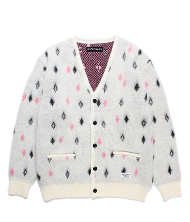 DIAMOND HEAVY MOHAIR KNIT CARDIGAN