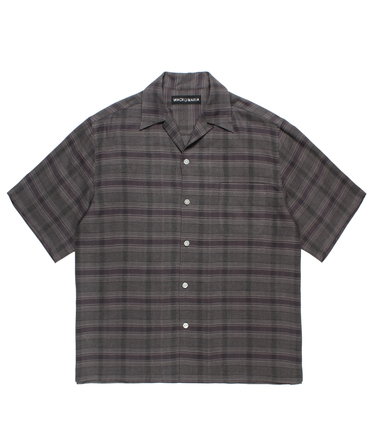 OMBRE CHECK OPEN COLLAR SHIRT
