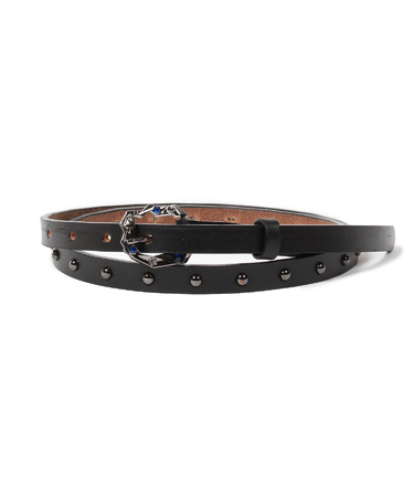 WOLF’S HEAD / STUDS LEATHER BELT