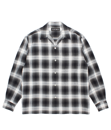 OMBRE CHECK OPEN COLLAR SHIRT