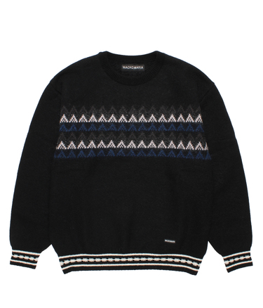 JACQUARD MOHAIR KNIT SWEATER