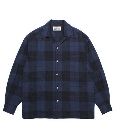 CHECK OPEN COLLAR SHIRT