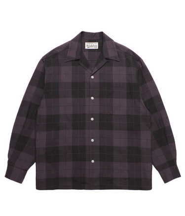 CHECK OPEN COLLAR SHIRT