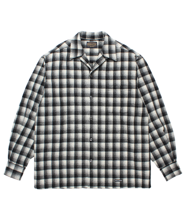 PENDLETON / WOOL OMBRE CHECK OPEN COLLAR SHIRT