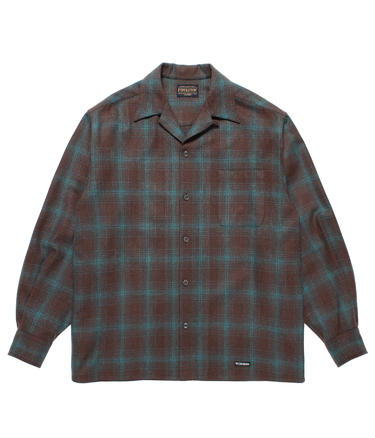 PENDLETON / WOOL OMBRE CHECK OPEN COLLAR SHIRT