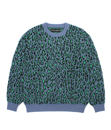 LEOPARD MOHAIR JACQUARD KNIT SWEATER