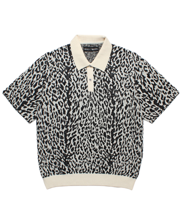 LEOPARD JACQUARD KNIT POLO SHIRT