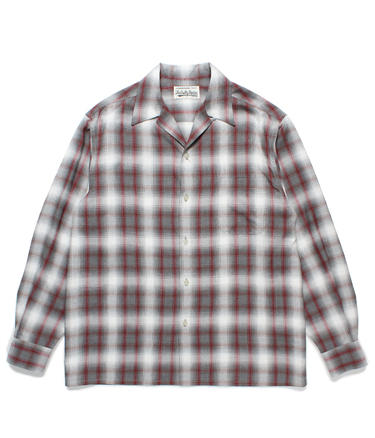 CHECK OPEN COLLAR SHIRT