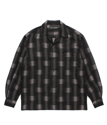 OMBRE CHECK OPEN COLLAR SHIRT
