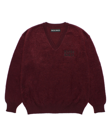 MOHAIR KNIT V NECK SWEATER