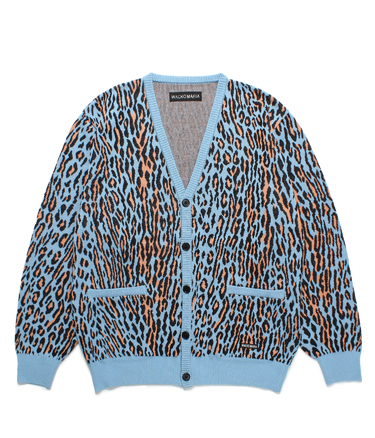 LEOPARD JACQUARD KNIT CARDIGAN