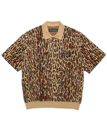 LEOPARD JACQUARD KNIT POLO SHIRT