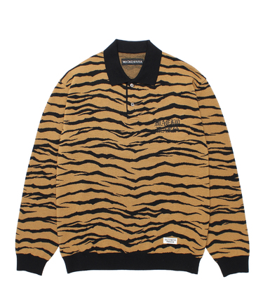 TIGER JACQUARD KNIT POLO SHIRT