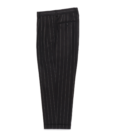 DORMEUIL / CHALK STRIPE DOUBLE PLEATED TROUSERS