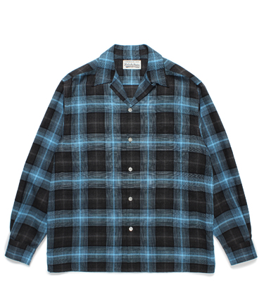 CHECK OPEN COLLAR SHIRT