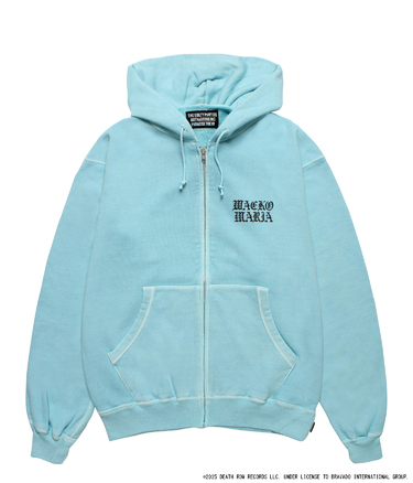 DEATH ROW RECORDS / GARMENT DYED ZIP UP HOODED SWEAT SHIRT
