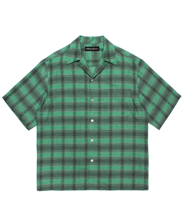 OMBRE CHECK OPEN COLLAR SHIRT