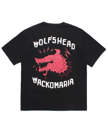 WOLF’S HEAD / WASHED HEAVY WEIGHT CREW NECK T-SHIRT