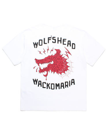 WOLF’S HEAD / WASHED HEAVY WEIGHT CREW NECK T-SHIRT