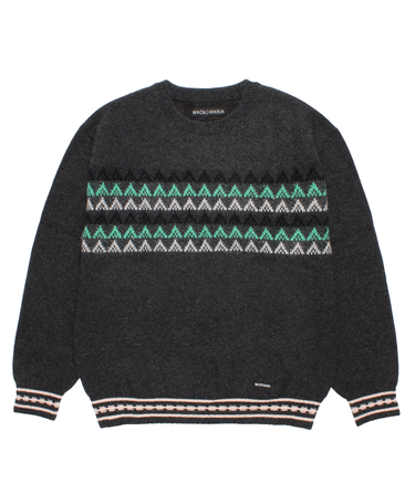 JACQUARD MOHAIR KNIT SWEATER