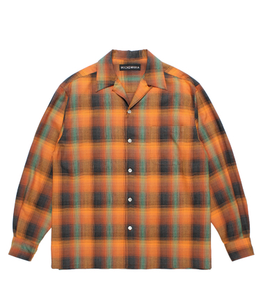 OMBRE CHECK OPEN COLLAR SHIRT