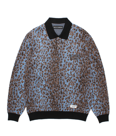 LEOPARD JACQUARD KNIT POLO SHIRT