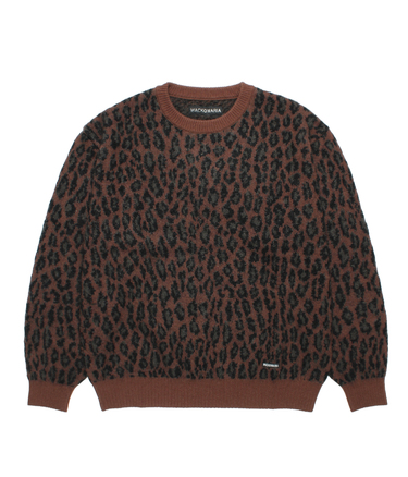 LEOPARD MOHAIR JACQUARD KNIT SWEATER