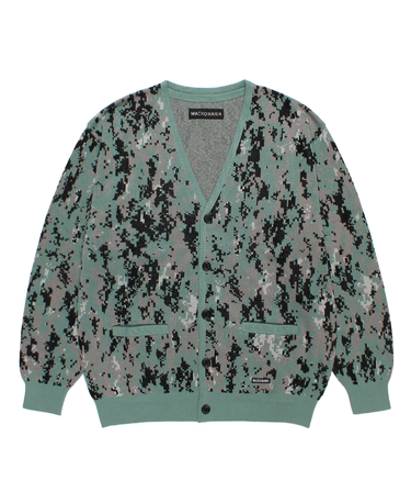 DIGITAL CAMO JACQUARD KNIT CARDIGAN