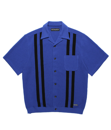 KNIT OPEN COLLAR SHIRT